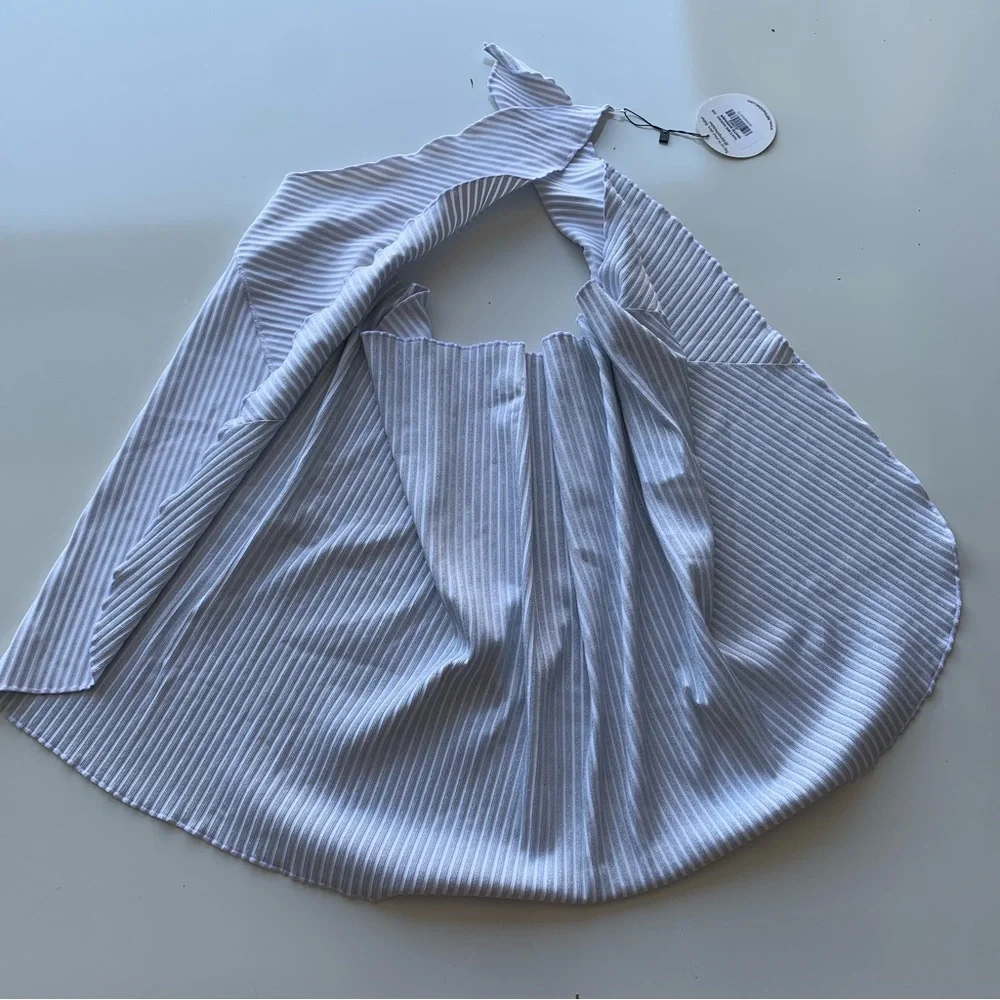 NWT JMP the‎ label TAHITI MINI SARONG WRAP SKIRT - WHITE SHIMMER